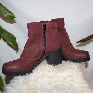Vagabond Grace Platform Boots - Wine Nubuck